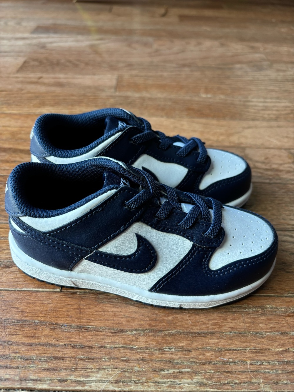 Nike Kids Navy and White Low-Top Sneakers